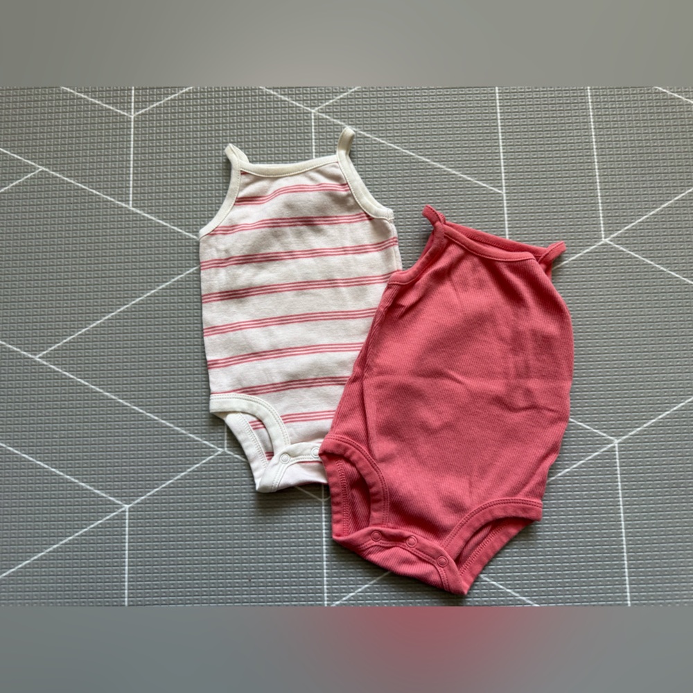 Little planet|Baby girl organic cotton ribbed Classic sleeveless onesies set•3M